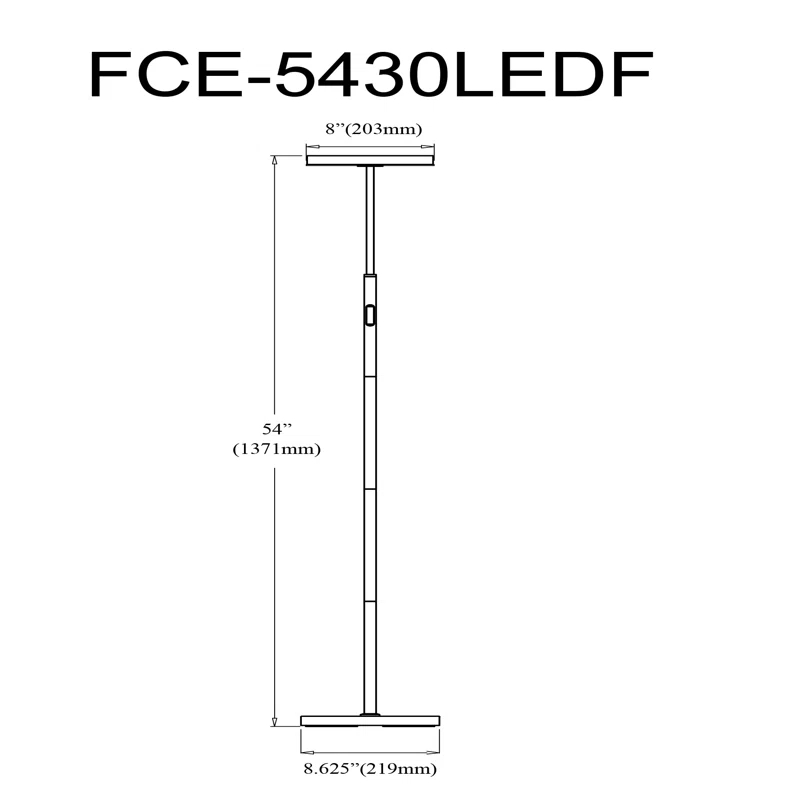 Dainolite Francine Floor Lamp - 30W - White Acrylic Diffuser