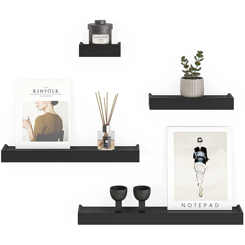 Textiles Hub Array 4 Piece Floating Wall Shelves Set