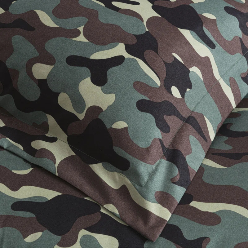 OLO Camouflage Printed Microfiber Reversible 3 Piece Comforter Set