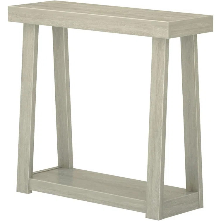 17 Stories Solid Pine Wood Console Table With Storage Shelf, 36-Inch Narrow Entryway Hallway Sofa Table