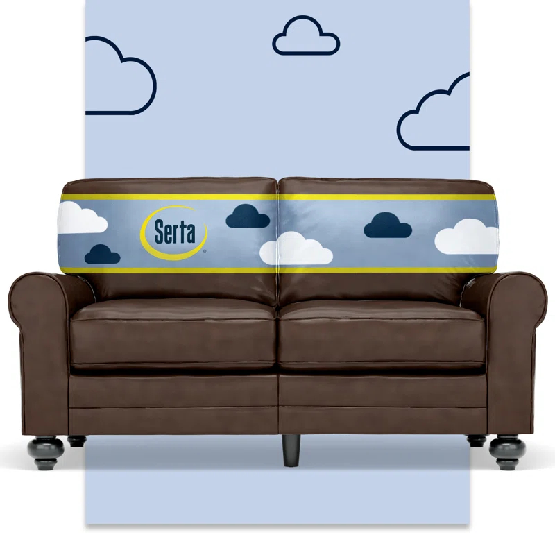 Serta Serta Copenhagen 61" Loveseat for Two People, Pillowed Back Cushions and Rounded Arms