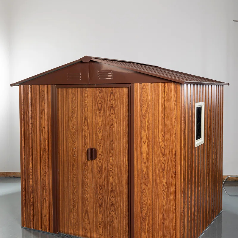 6Ft X 6Ft Outdoor Metal Storage Shed With Metal Floor Base ,With Window