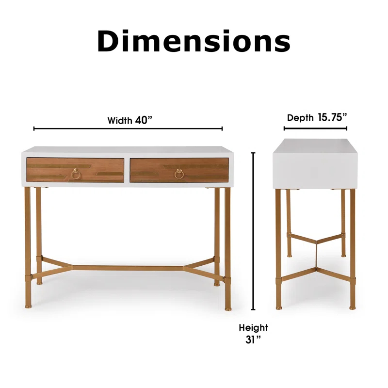 Adore Decor Jupiter Midecentury Console Table with 2-Drawers
