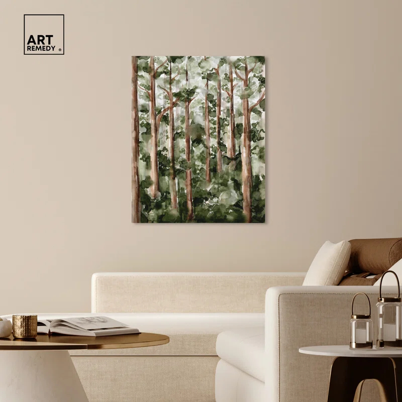 Art Remedy Art Remedy Wildy Forest Framed Landscape Watercolor Style 56937