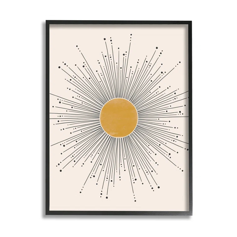 Stupell Industries " Art Deco Summer Sun Geometric Line Bursts " by JJ Design House LLC