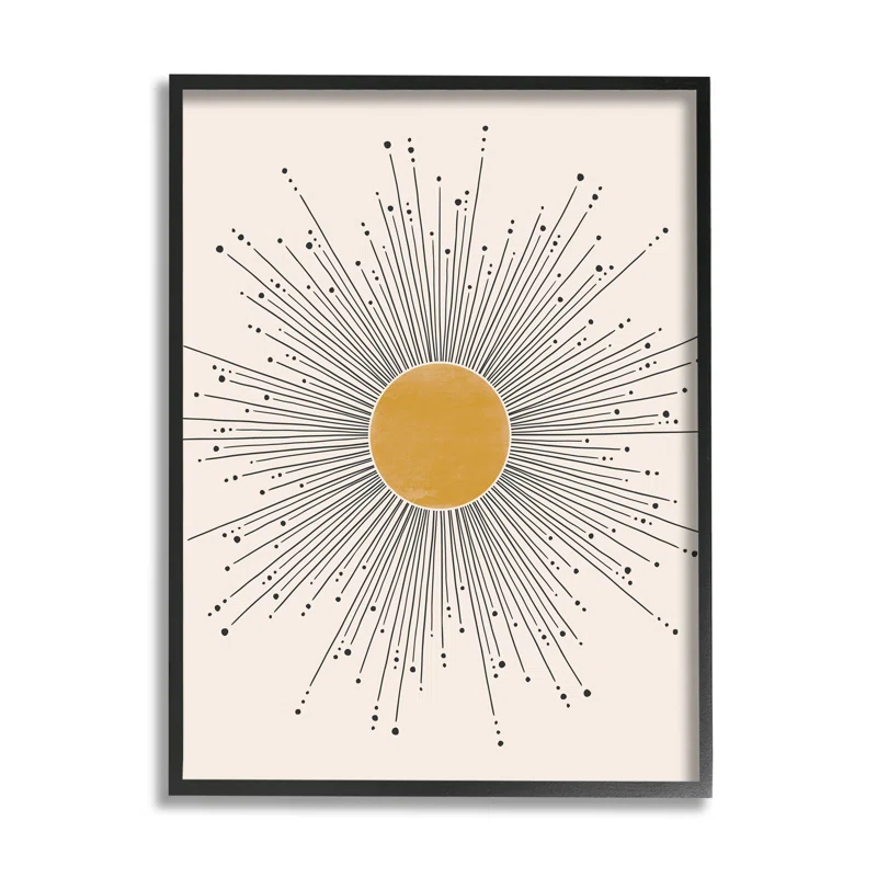 Stupell Industries " Art Deco Summer Sun Geometric Line Bursts " by JJ Design House LLC