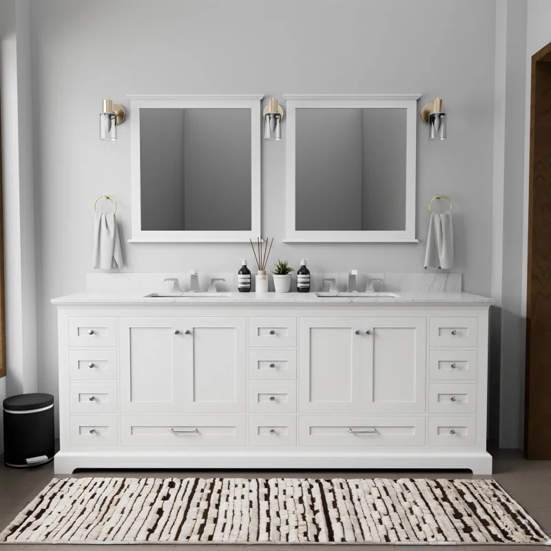 Lexora Dukes 84" Double Bathroom Vanity Base Only