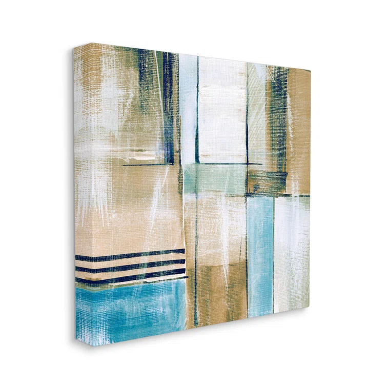 Stupell Industries Modern Geometric Shapes Arrangement Canvas Wall Art By Susan Jill | Wayfair
