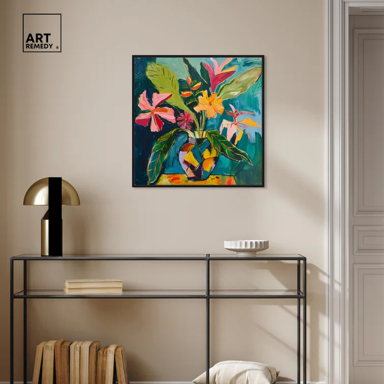 Art Remedy Art Remedy Vase Of Bright Tropical Flowers Ii In Vase Paintings 55959