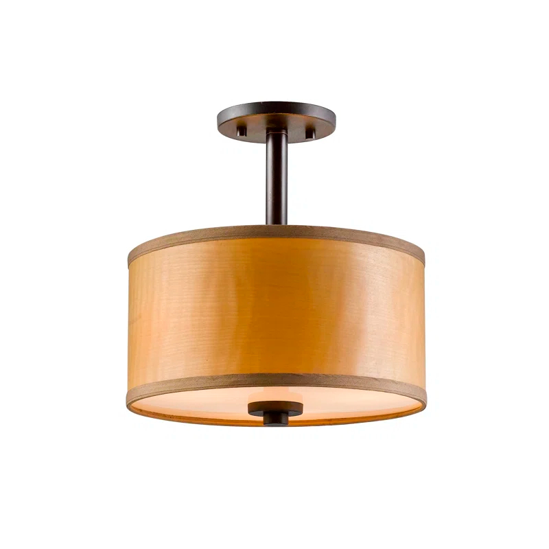 Woodbridge Lighting Drum - Vaneer Semi Flush Mount