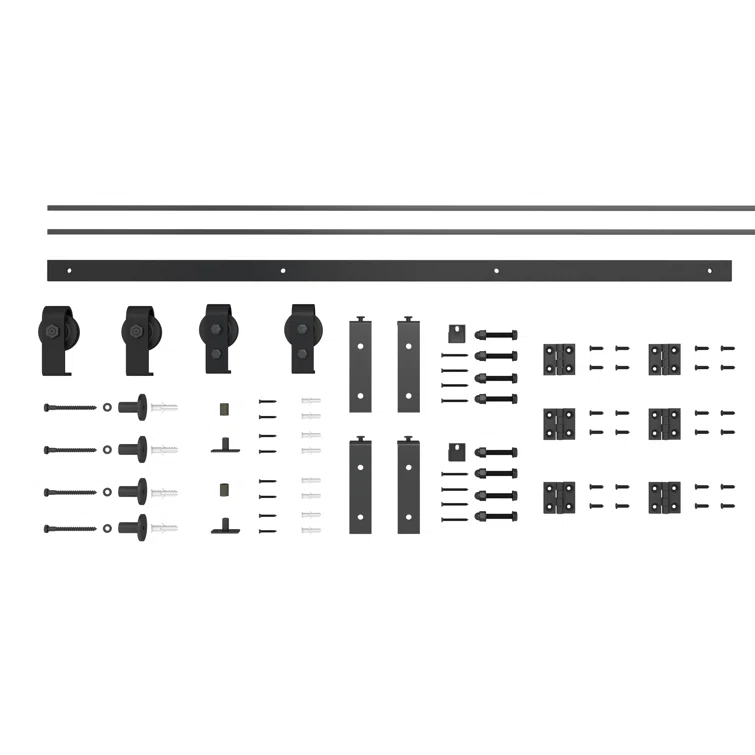 Calhome Paneled MDF Composite Double Bifold Barn Doors with Installation Hardware Kit