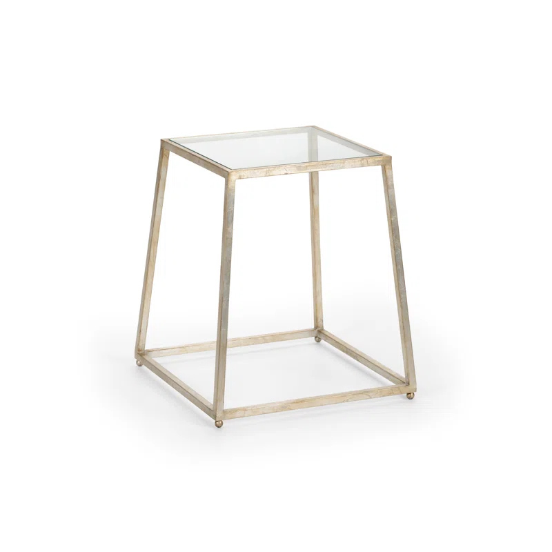 Chelsea House Bauhaus Glass Top End Table
