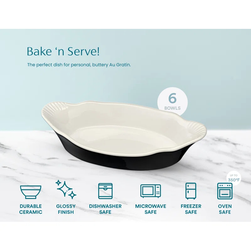 kook Kook 6 Piece Non-Stick Ceramic Bakeware Set (Set of 6)
