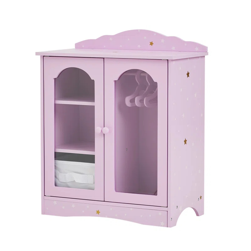 Olivia's Little World Olivia's Little World Twinkle Stars Princess Doll Closet with 3 Hangers