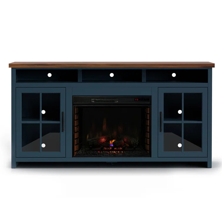 Audiohome Nantucket 74 Inch Fireplace TV Stand Console For Tvs Up To 85 Inches