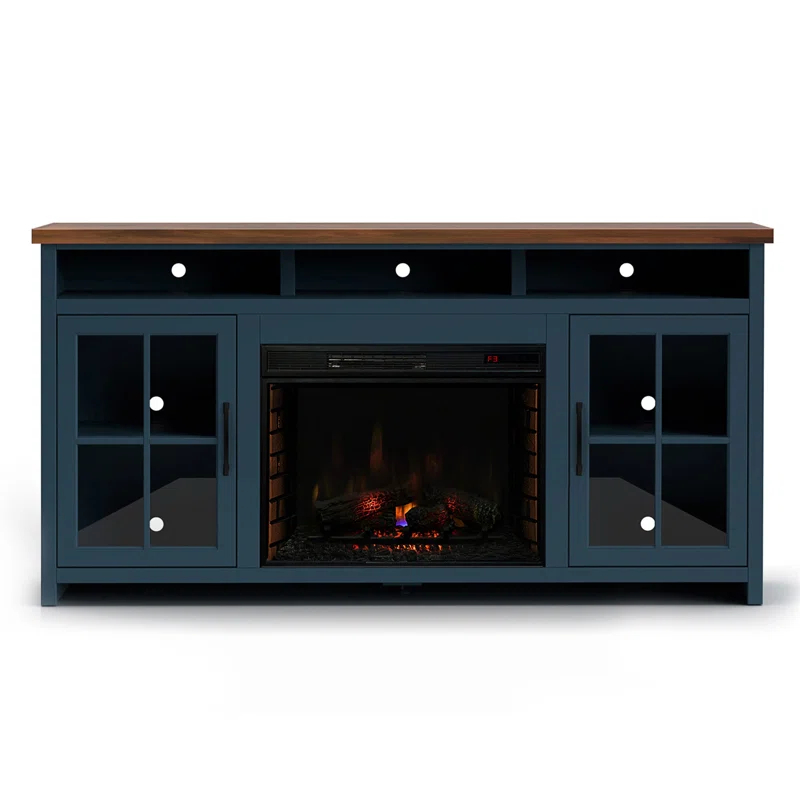 Audiohome Nantucket 74 Inch Fireplace TV Stand Console For Tvs Up To 85 Inches