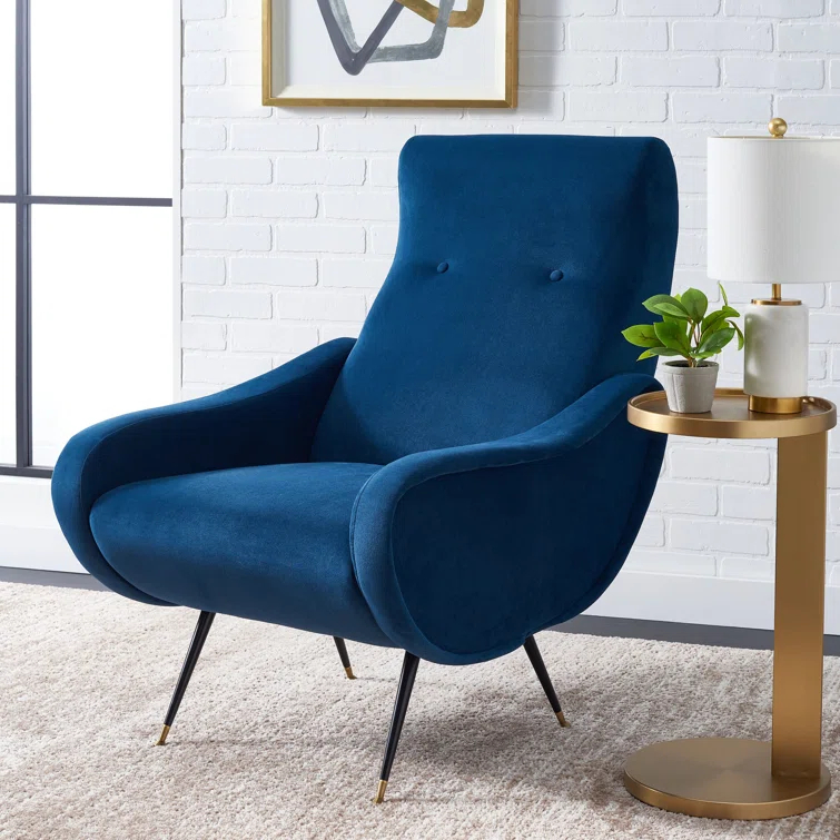 Everly Quinn Alve Velvet Armchair