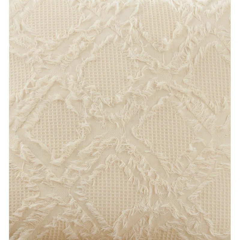 Saro Ivoryline Collection Appliqued Cotton Reversible Throw Pillow