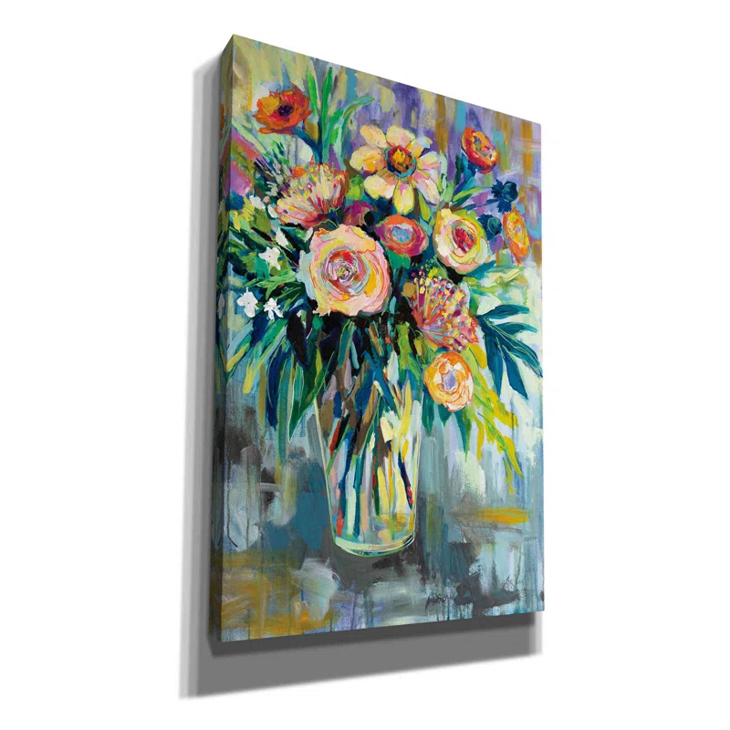 Winston Porter " Epic Graffiti "Summer Happiness" By Jeanette Vertentes, Canvas Wall Art, 12"x18" " by Jeanette Vertentes