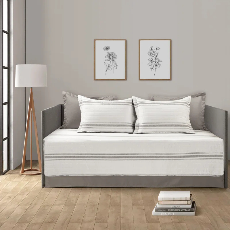 Lush Decor Gray Cotton Blend 6 Piece Coverlet / Bedspread Set