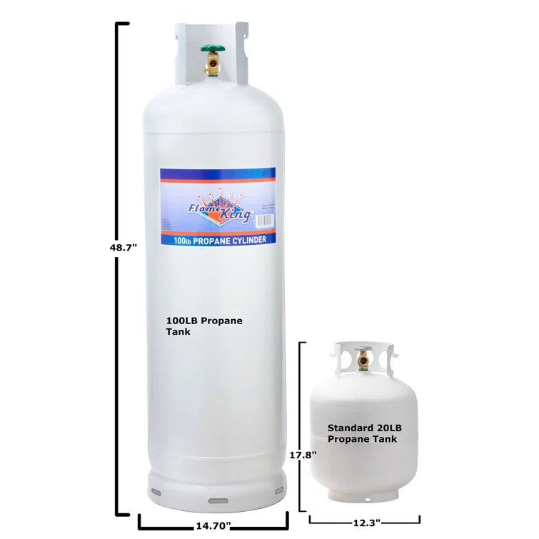 Flame King Flame King 100LB Empty Steel Propane Tank Cylinder with POL Valve and Collar, White