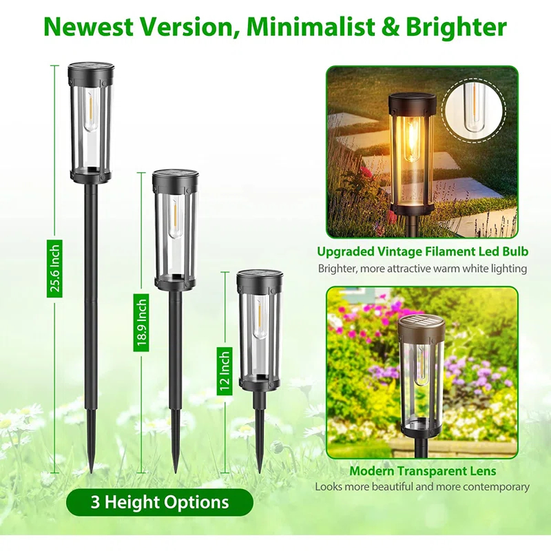 LETMY Solar Powered Integrated LED Pathway Light Pack (Set of 6)