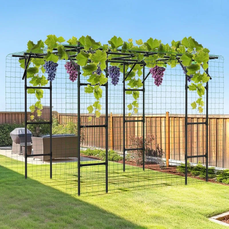 ShangQuan WuLiu Tall Garden Arch Trellis For Climbing Plants, Large Grape Vine Support Arch Arbor Trellis