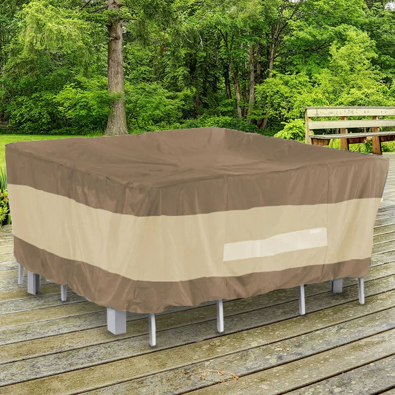 AnyWeather Square Patio Table with Chairs Outdoor Cover, Durable and Waterproof