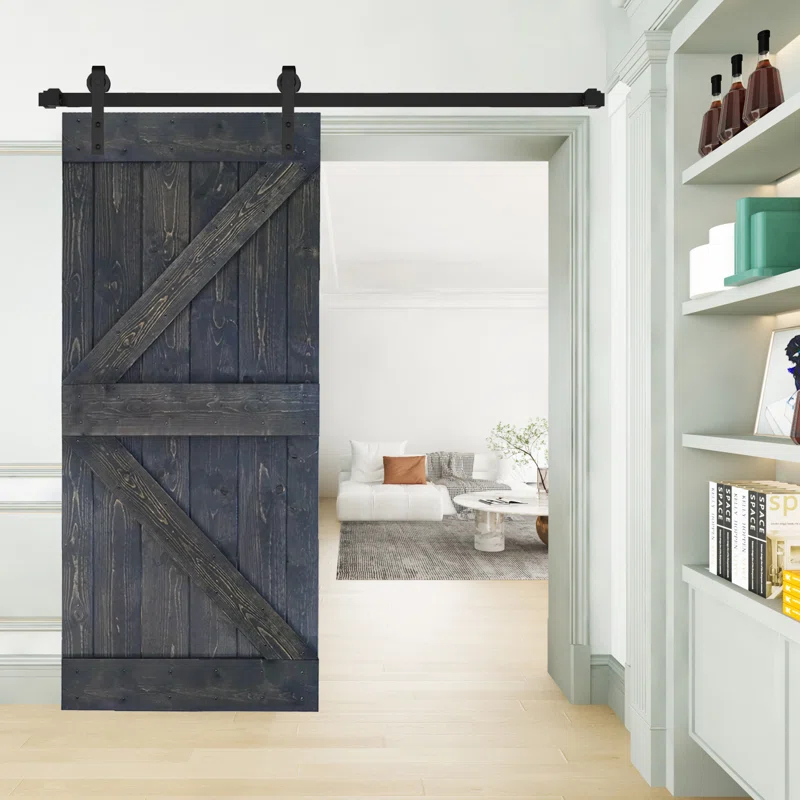IsLife K Style Solid Wood Sliding Barn Door Without Hardware Kit (Door Slab Only) - Assembly Needed