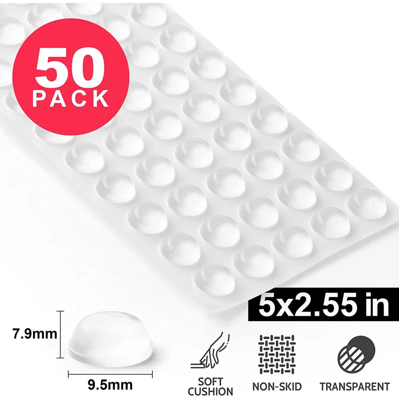 Zulay Kitchen Zulay Home Cabinet Bumpers Clear Adhesive Small Rubber Stoppers - 50 Pack (Set of 50)