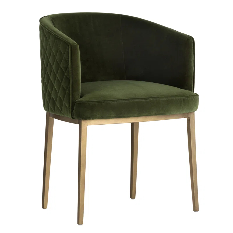 Rosdorf Park Melson 19'' H Tufted Upholstered Metal Armchair