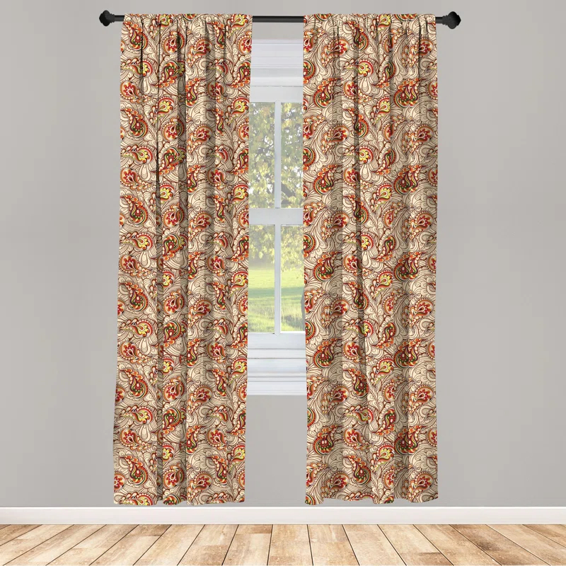 Ambesonne Fall Semi-Sheer Rod Pocket Sliding Panel (Set of 2)