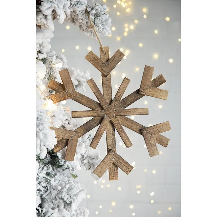 A&B Home Snowflake Ornaments - Set of 6 - Brown (Set of 6)
