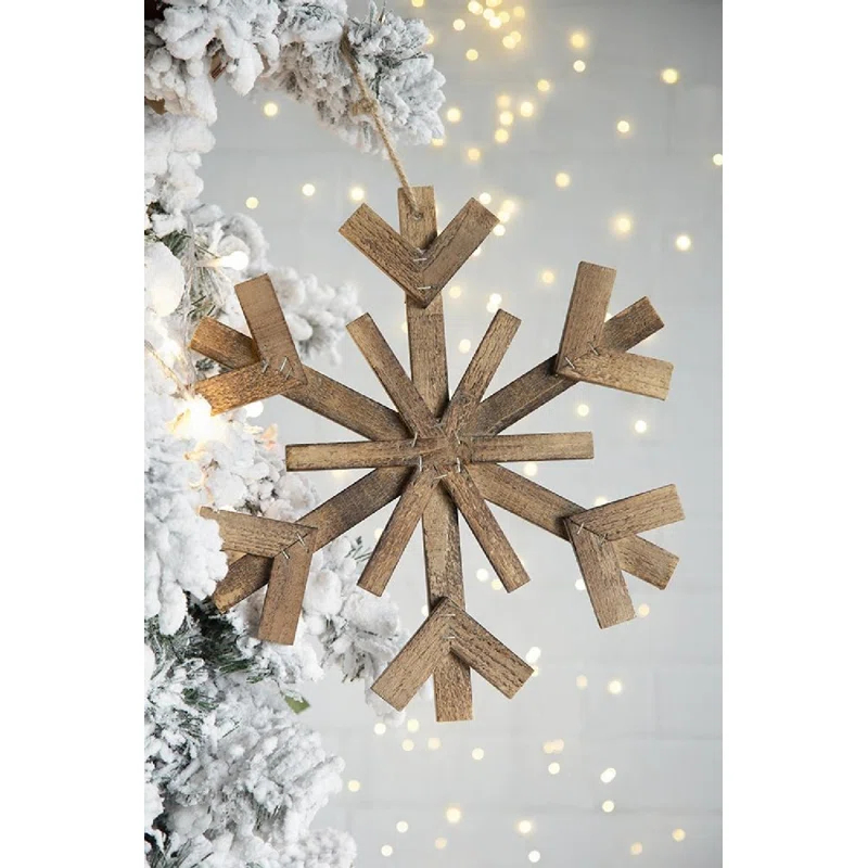 A&B Home Snowflake Ornaments - Set of 6 - Brown (Set of 6)