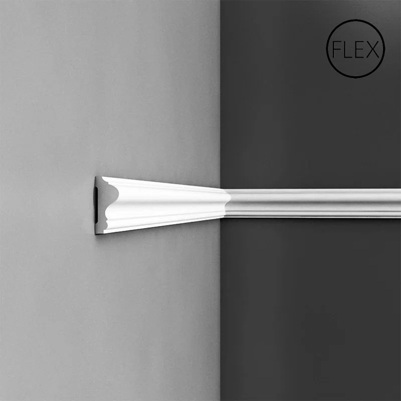 1 in D x 2-3/8 in W x 78-3/4 in L Primed White Plain Flexible Polyurethane Panel Moulding