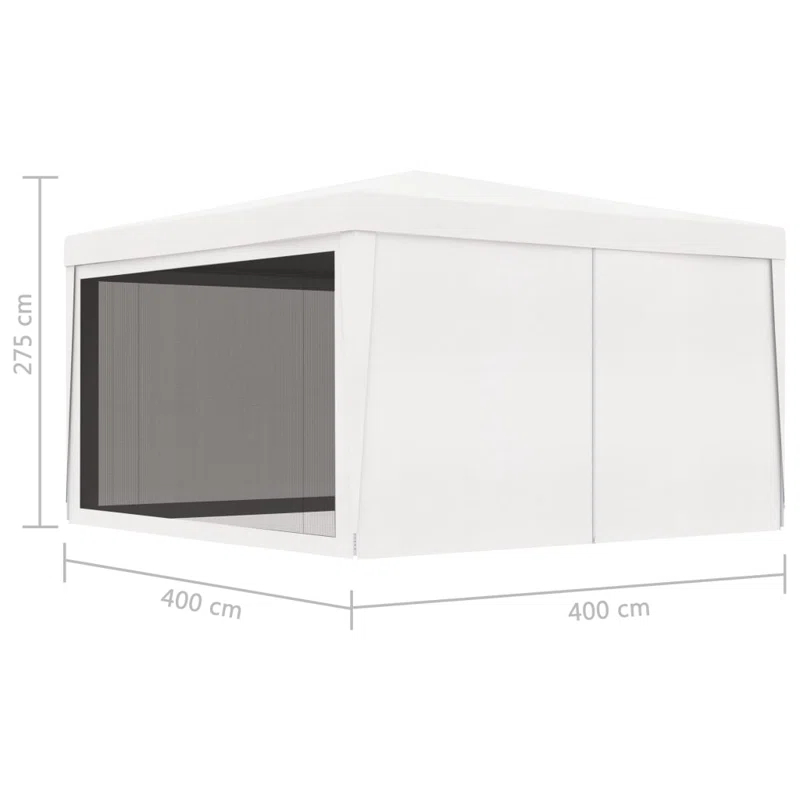 vidaXL Vinyl Party Tent Gazebo with 4 Mesh Sidewalls