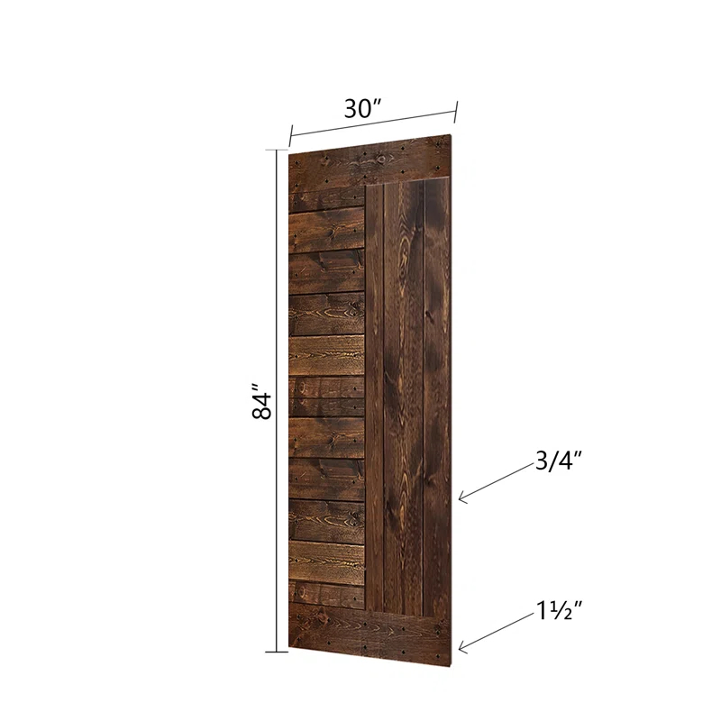 IsLife L Series Paneled Solid Wood Sliding Barn Door with Installation Hardware Kit -Assembly Needed