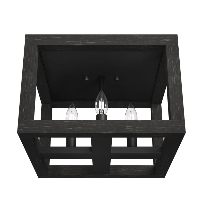 Squire Manor 4 - Light 12'' Lantern Square / Rectangle Flush Mount
