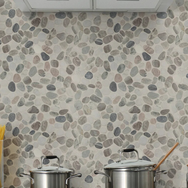 Ackland 12" x 12" Natural Stone Pebbles/Rocks Mosaic Floor & Wall Tile