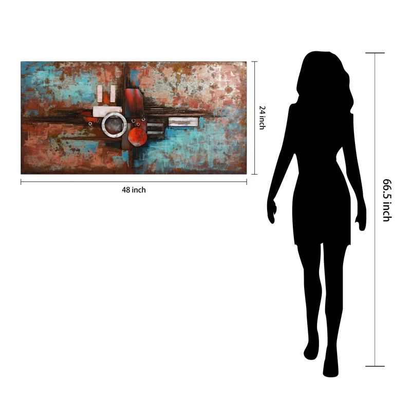 Empire Art Direct "Composition I" Iron Hand Painted 3D Wall Art