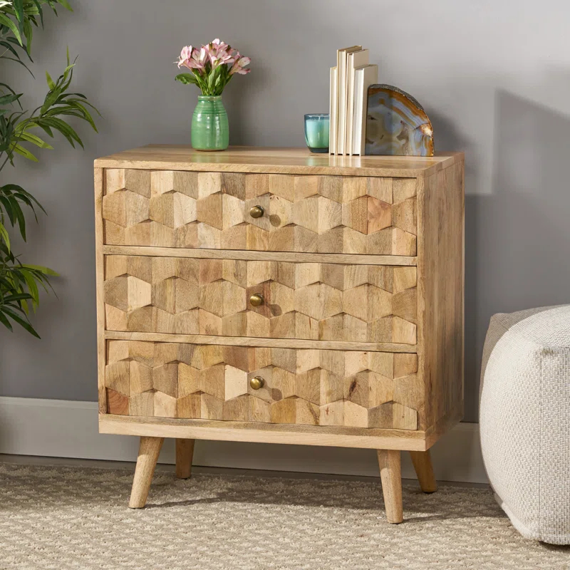 Millwood Pines 3 Drawer Dresser Chest