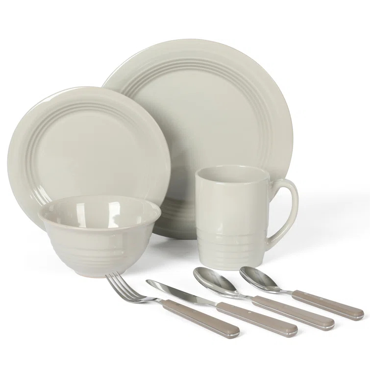 Martha Stewart Martha Stewart 32-Piece Combo Set Stoneware Dinnerware Set - Service for 4