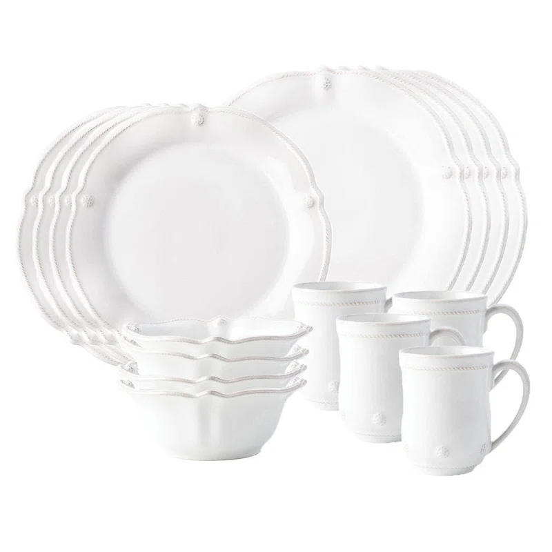 Juliska Berry & Thread Flared 4 - Piece Place Setting - Whitewash (Set of 4)