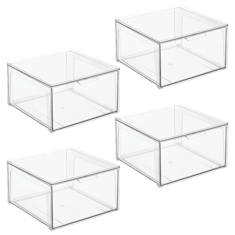 iDesign Clarity Closet Stacking Drawer Organizer 14 x 14 x 8 M4 (Set of 4)