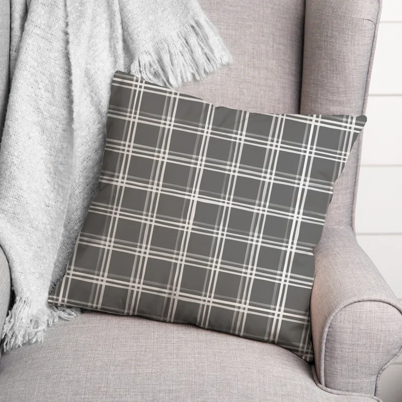 Designs Direct Creative Group Plaid Indoor/Outdoor Reversible Throw Pillow