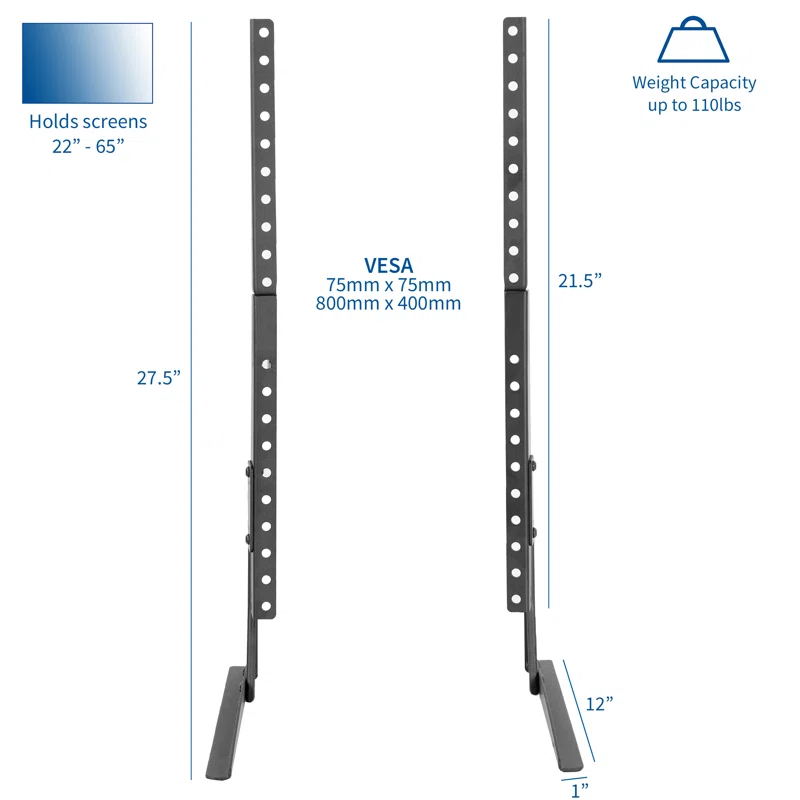 VIVO Table Top Stand for 22" to 65" TVs (STAND-TV00Y)