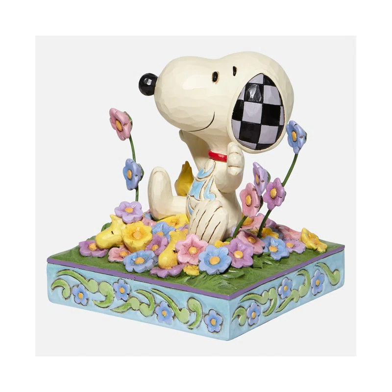enesco Peanuts by Jim Shore Snoopy In Flowers Figurine 4.8in H