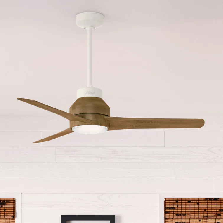 Hunter Fan 52'' Lakemont 3 - Blade LED Indoor / Outdoor Modern Ceiling Fan with Remote Control and Light Kit