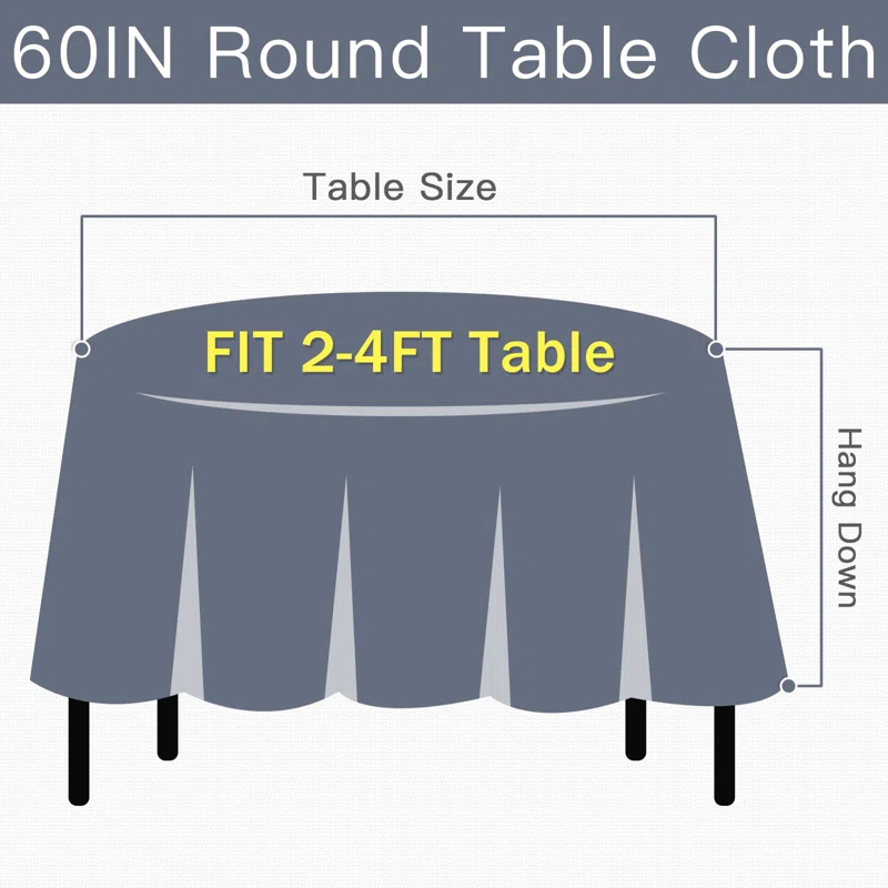Gracie Oaks Table Cloth Tassel Cotton Linen Table Cover For Kitchen Dinning Wrinkle Free Table Cloths (Coffee, 60In Round)