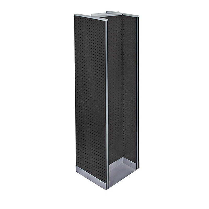 Azar Displays 700430-BLK H-Unit Pegboard Floor Display on Revolving Base. Spinner Rack Stand. Panel Size: 16"W x 60"H